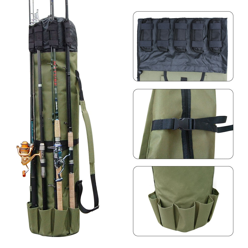 Fishing Portable Multifunction Nylon Fishing Bags Fishing Rod Bag Case Fishing Tackle Tools Storage Bag