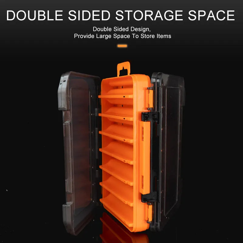 Kingdom Fishing Box 12 14 compartments Fishing Accessories lure Hook Boxes storage Double Sided High Strength Fishing Tackle Box